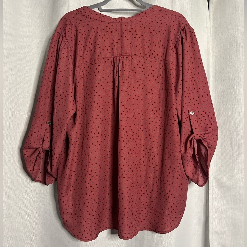 Zenobia Pink and Black Dot Blouse - Picture 3 of 8